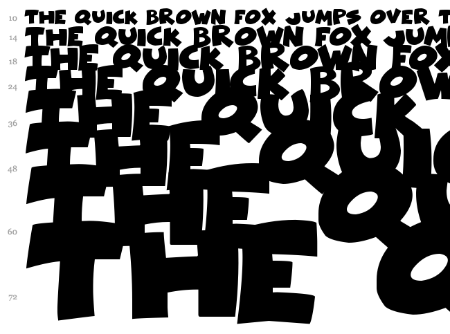 Comical Cartoon font waterfall
